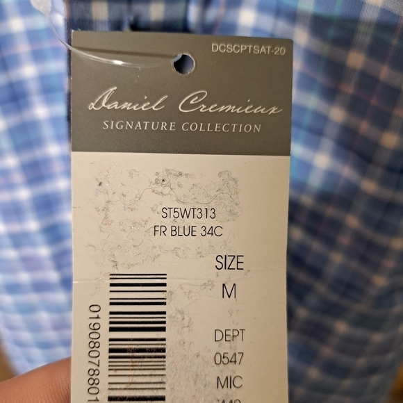 DANIEL Cremieux Blue Button down Medium MEN'S SHIRT NWT - Picture 4 of 8